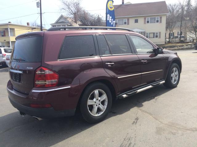 4JGBF71E87A154269 - 2007 MERCEDES-BENZ GL 450 4MA MAROON photo 4