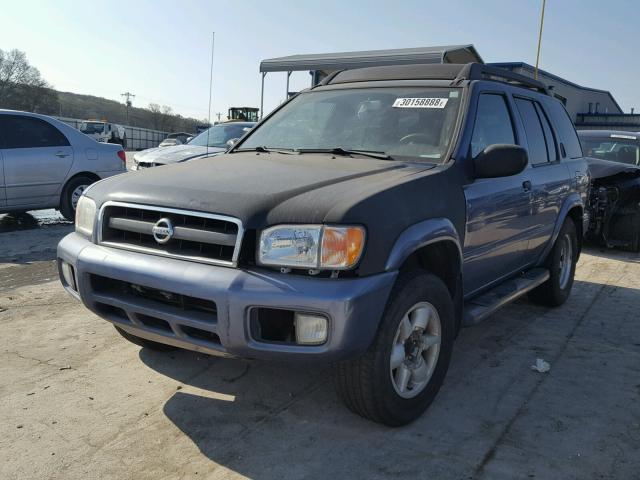 JN8DR09Y42W739697 - 2002 NISSAN PATHFINDER BLUE photo 2