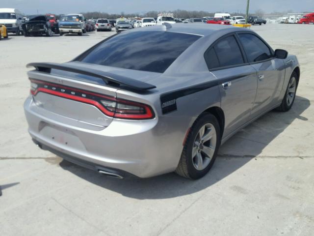 2C3CDXHG3FH778121 - 2015 DODGE CHARGER SX SILVER photo 4