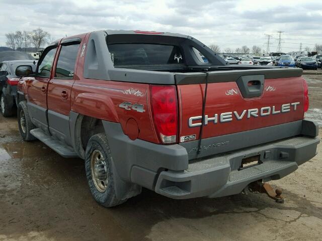 3GNGK23G62G174352 - 2002 CHEVROLET AVALANCHE ORANGE photo 3