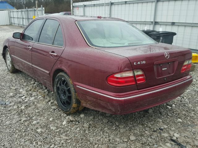 WDBJF70J1YB019269 - 2000 MERCEDES-BENZ E 430 MAROON photo 3