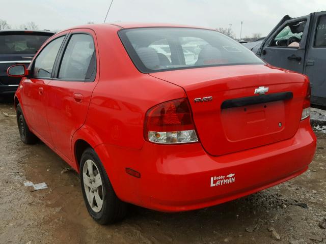 KL1TD56676B622044 - 2006 CHEVROLET AVEO BASE Kırmızı fotoğraf 3