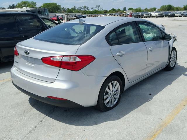 KNAFX4A60G5550776 - 2016 KIA FORTE LX SILVER photo 4