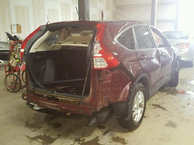 2HKRM4H59GH684045 - 2016 HONDA CR-V EX MAROON photo 4