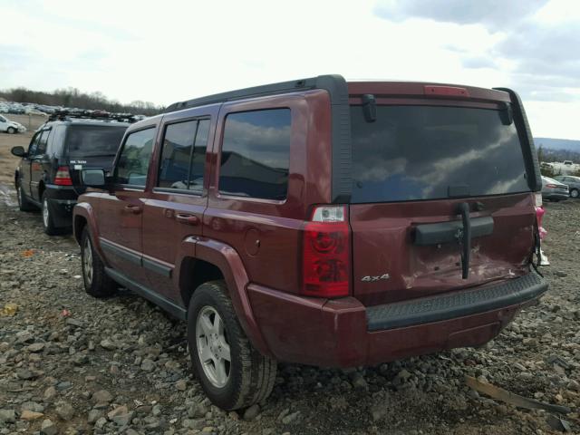 1J8HG48K47C604423 - 2007 JEEP COMMANDER MAROON photo 3