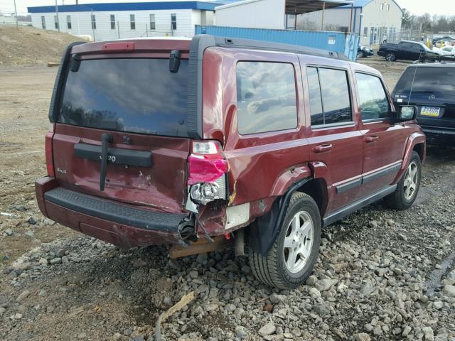 1J8HG48K47C604423 - 2007 JEEP COMMANDER MAROON photo 4