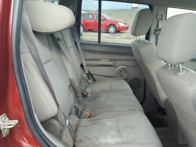1J8HG48K47C604423 - 2007 JEEP COMMANDER MAROON photo 6