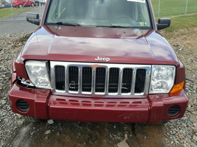1J8HG48K47C604423 - 2007 JEEP COMMANDER MAROON photo 7