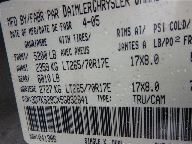 3D7KS28CX5G832841 - 2005 DODGE RAM 2500 S GRAY photo 9