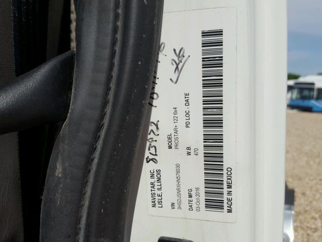 3HSDJSNRXHN576030 - 2017 INTERNATIONAL PROSTAR 白色 照片 10