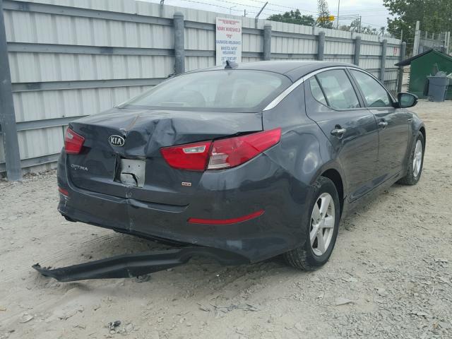 KNAGM4A78F5626815 - 2015 KIA OPTIMA LX GRAY photo 4