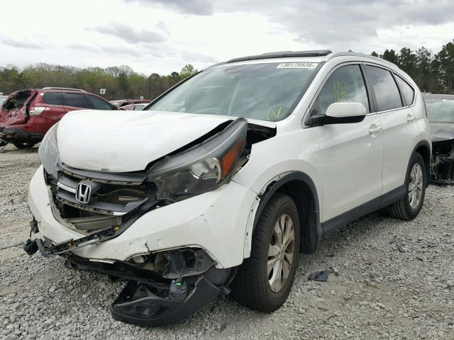 5J6RM3H70DL002084 - 2013 HONDA CR-V EXL WHITE photo 2