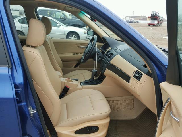 WBXPC93477WF08293 - 2007 BMW X3 3.0SI BLUE photo 5