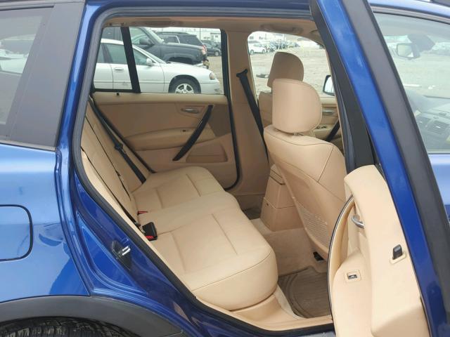 WBXPC93477WF08293 - 2007 BMW X3 3.0SI BLUE photo 6