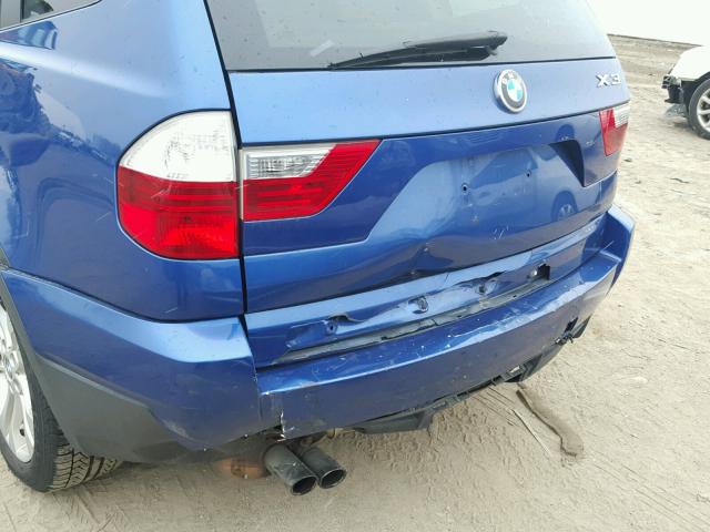 WBXPC93477WF08293 - 2007 BMW X3 3.0SI BLUE photo 9