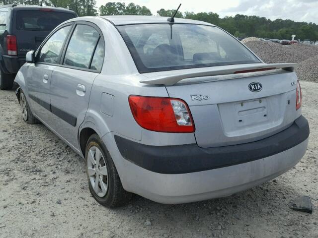 KNADE123186316609 - 2008 KIA RIO BASE SILVER photo 3