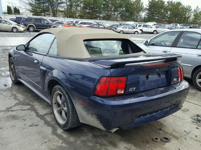 1FAFP45X83F315803 - 2003 FORD MUSTANG GT BLUE photo 3
