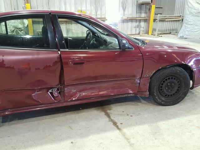 1G2NE52E35M135197 - 2005 PONTIAC GRAND AM S MAROON photo 9