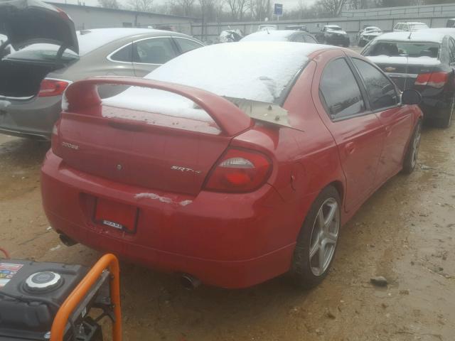 1B3ES66S04D549158 - 2004 DODGE NEON SRT-4 RED photo 4