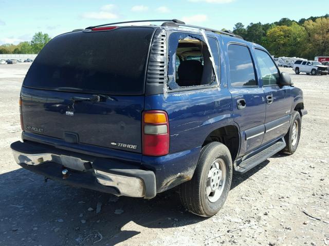 1GNEC13T71J317365 - 2001 CHEVROLET TAHOE C150 BLUE photo 4