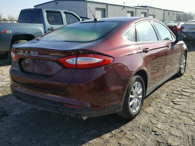 3FA6P0G77FR160206 - 2015 FORD FUSION S RED photo 4