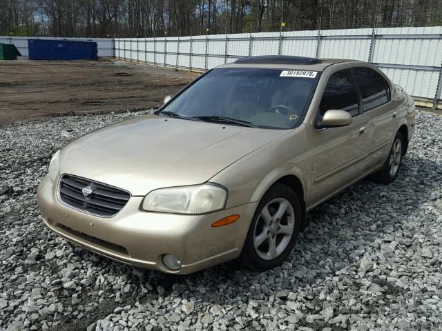 JN1CA31D91T811148 - 2001 NISSAN MAXIMA GXE GOLD photo 2