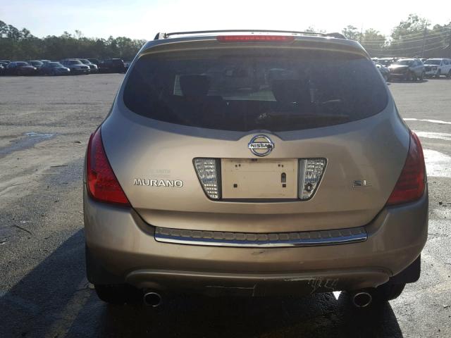 JN8AZ08T87W519849 - 2007 NISSAN MURANO SL GOLD photo 9