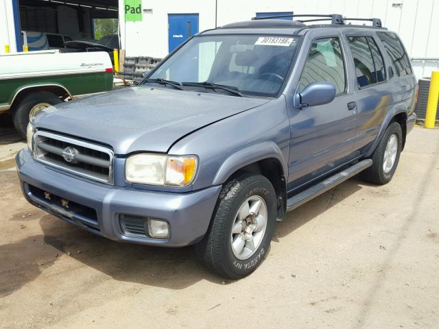 JN8DR09X71W566828 - 2001 NISSAN PATHFINDER BLUE photo 2