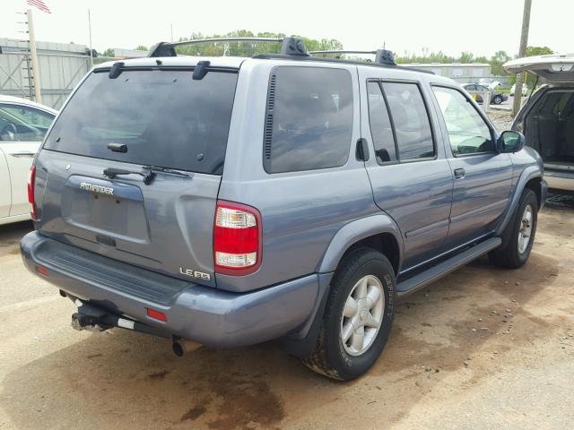 JN8DR09X71W566828 - 2001 NISSAN PATHFINDER BLUE photo 4