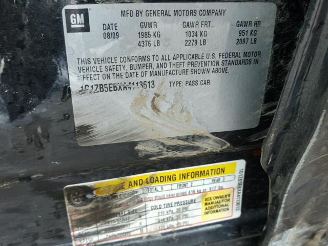 1G1ZB5EBXA4113613 - 2010 CHEVROLET MALIBU LS შავი ფოტო 10