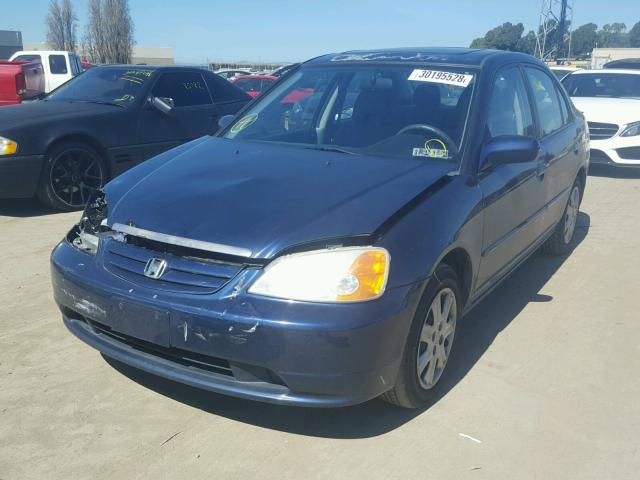 2HGES26883H508923 - 2003 HONDA CIVIC EX BLUE photo 2