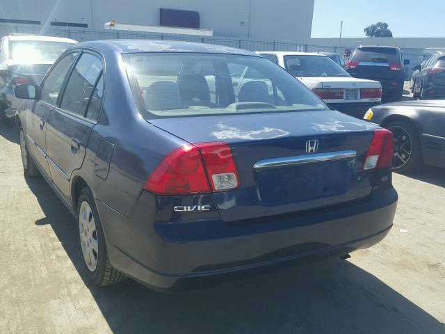 2HGES26883H508923 - 2003 HONDA CIVIC EX BLUE photo 3