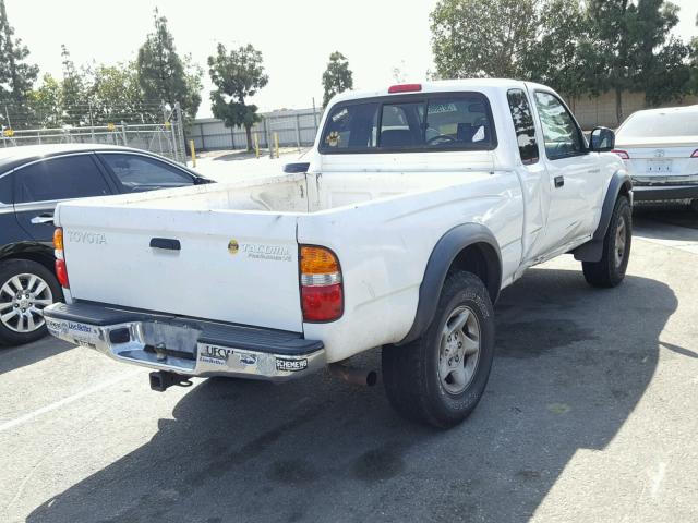 5TESN92N72Z110182 - 2002 TOYOTA TACOMA XTR WHITE photo 4