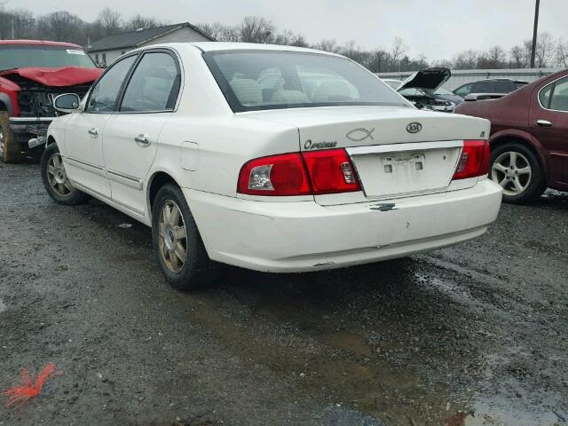 KNAGD126145352844 - 2004 KIA OPTIMA LX WHITE photo 3