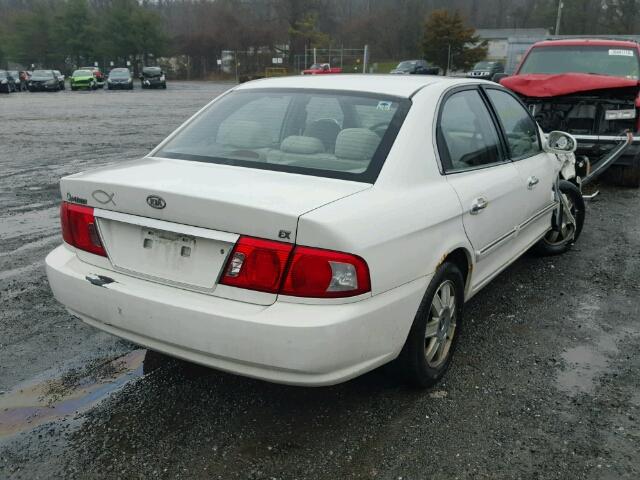 KNAGD126145352844 - 2004 KIA OPTIMA LX WHITE photo 4