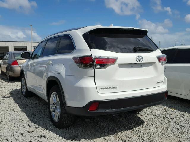 5TDYKRFH9GS130901 - 2016 TOYOTA HIGHLANDER WHITE photo 3