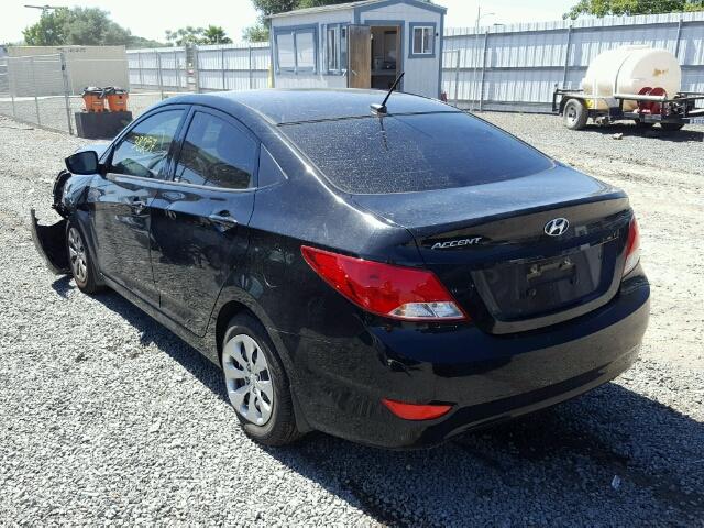 KMHCT4AE7GU951820 - 2016 HYUNDAI ACCENT BLACK photo 3