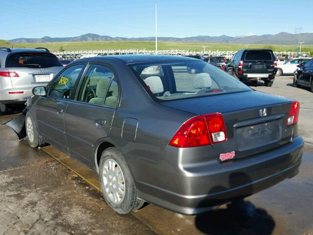 2HGES16574H622221 - 2004 HONDA CIVIC LX GRAY photo 3