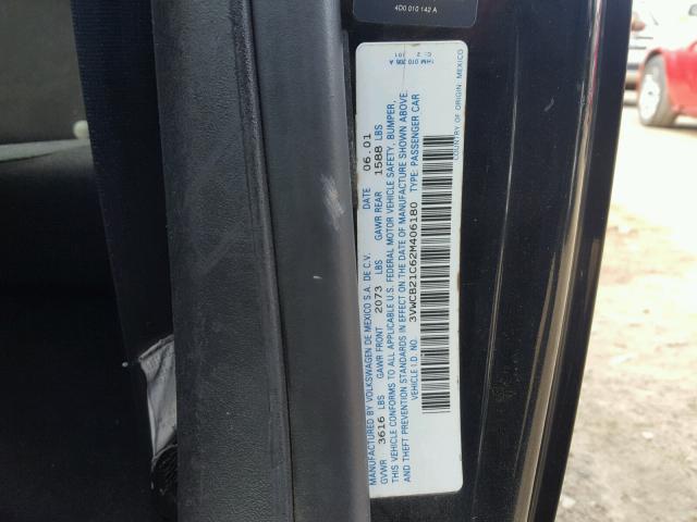 3VWCB21C62M406180 - 2002 VOLKSWAGEN NEW BEETLE 黑色 照片 10