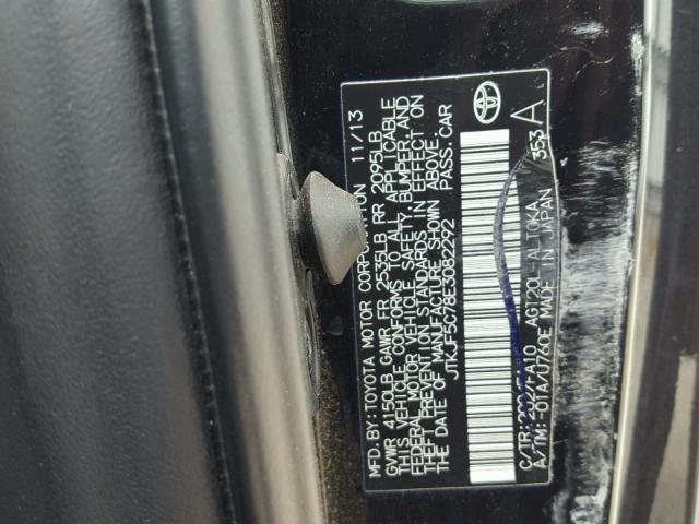 JTKJF5C78E3082292 - 2014 TOYOTA SCION TC BLACK photo 10