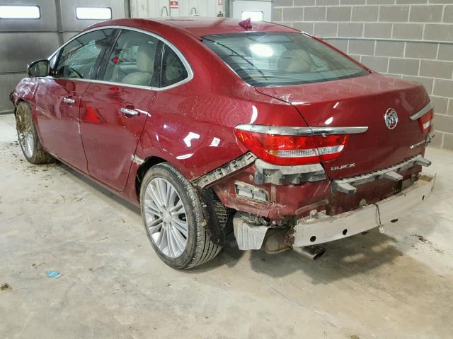 1G4PP5SK5D4176798 - 2013 BUICK VERANO RED photo 3