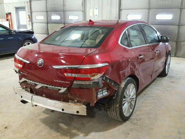 1G4PP5SK5D4176798 - 2013 BUICK VERANO RED photo 4