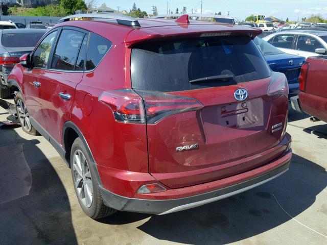 JTMDJREV9JD185490 - 2018 TOYOTA RAV4 HV LI RED photo 3