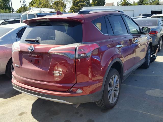 JTMDJREV9JD185490 - 2018 TOYOTA RAV4 HV LI RED photo 4