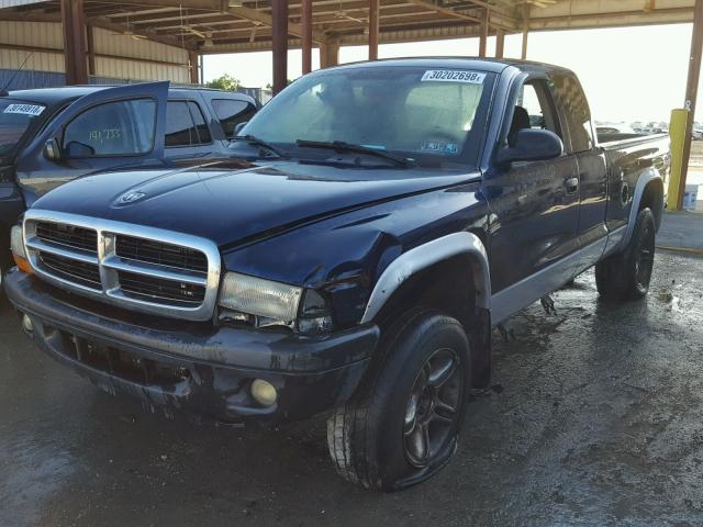 1D7HG42N24S665187 - 2004 DODGE DAKOTA SLT BLUE photo 2