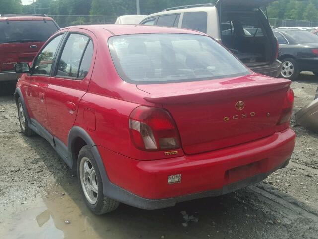 JTDBT1233Y0016766 - 2000 TOYOTA ECHO RED photo 3