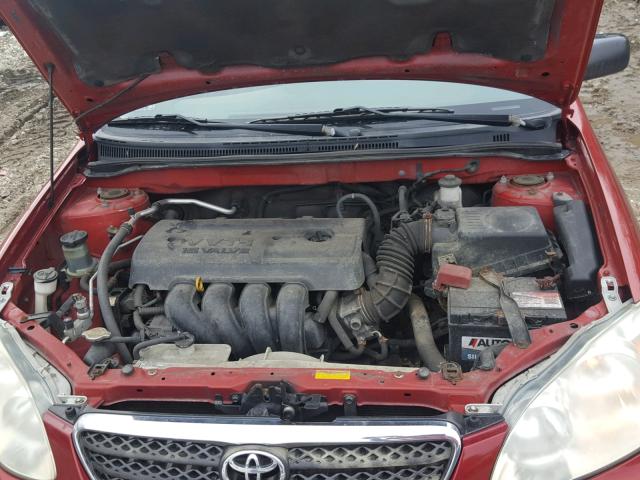 2T1BR32E87C837846 - 2007 TOYOTA COROLLA CE RED photo 7