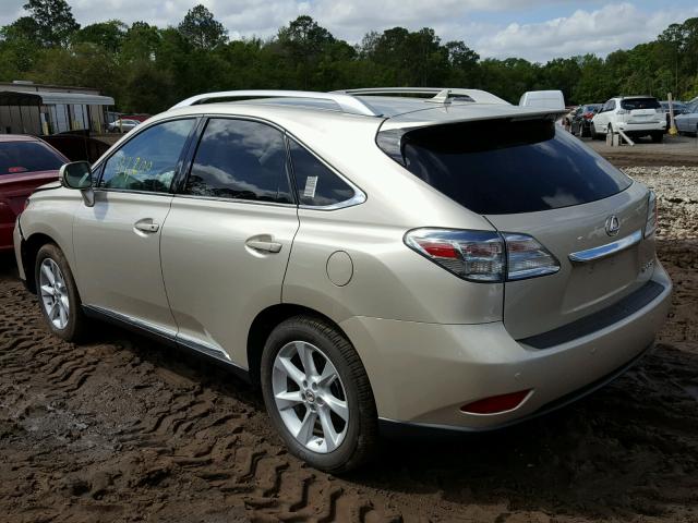 2T2ZK1BA0CC073209 - 2012 LEXUS RX 350 GOLD photo 3