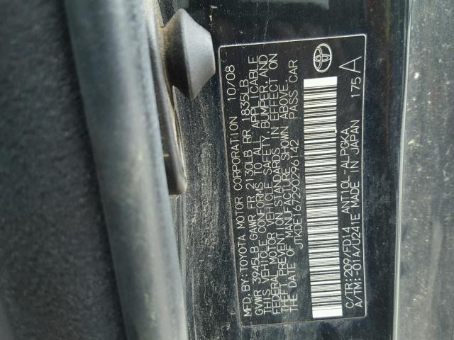 JTKDE167290296142 - 2009 TOYOTA SCION TC 黑色 照片 10