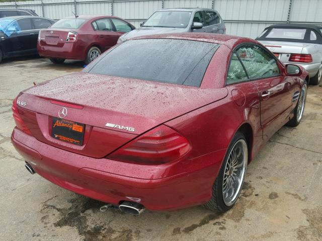 WDBSK75F43F052062 - 2003 MERCEDES-BENZ SL 500R RED photo 4